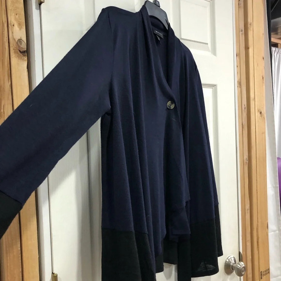AB Studio Cardigan Wrap XL Navy Blue Flyway - Picture 4 of 7